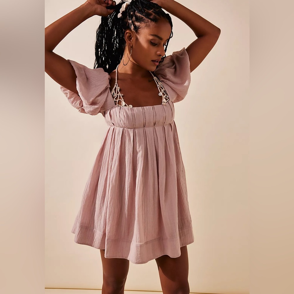 Free People Marina Mini Babydoll Dress, Color: Cashmere Size: Small